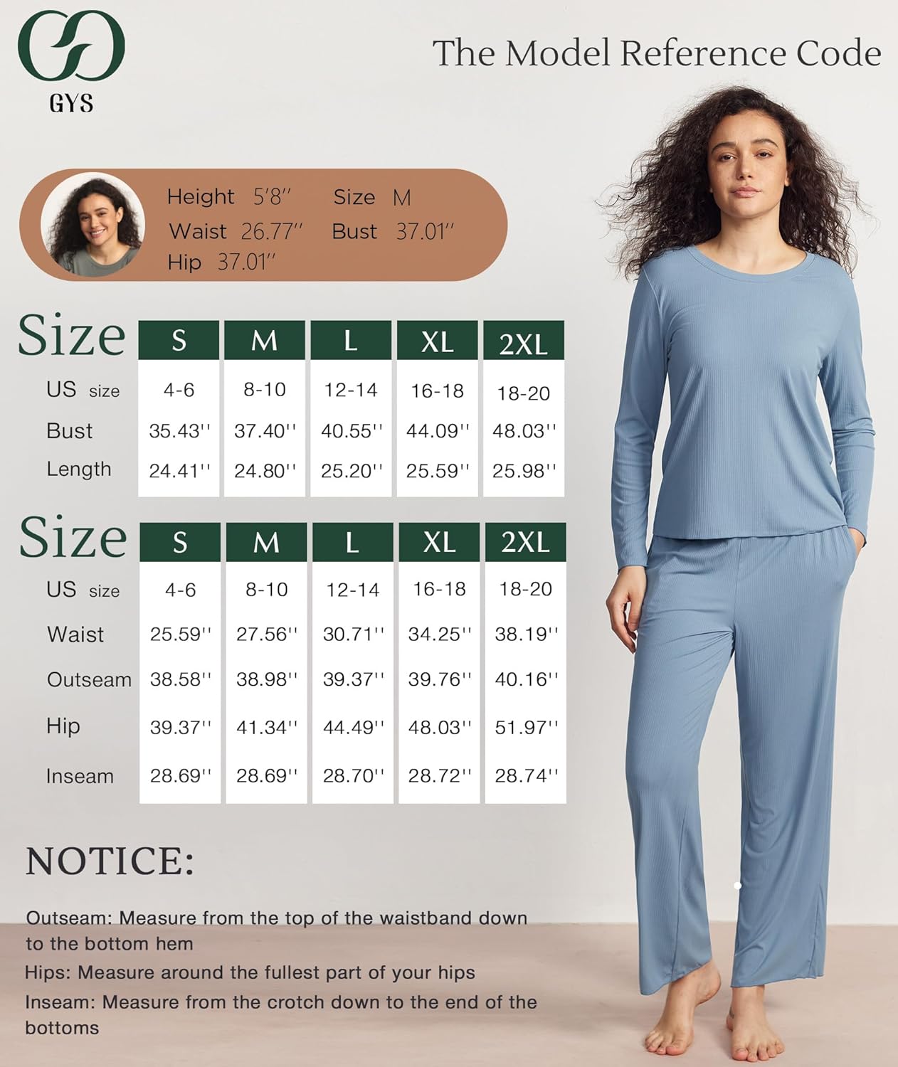 GYS Women's Pajama Set Bamboo Viscose Cloud-Soft Long Sleeve Year-round Comfort Sleep Sets - Image 7