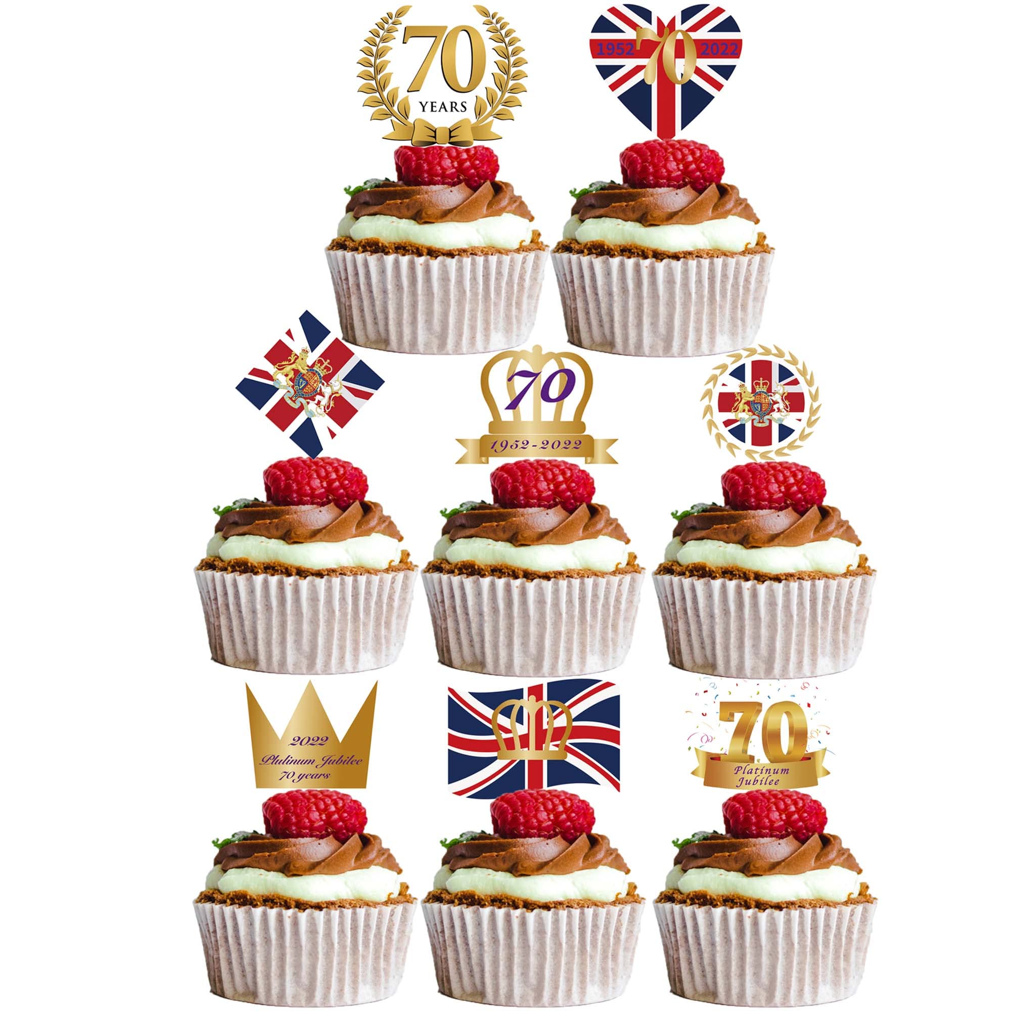 Buy Queen Memorabilia, 48 Pcs Queen Elizabeth Cupcake Toppers, Union