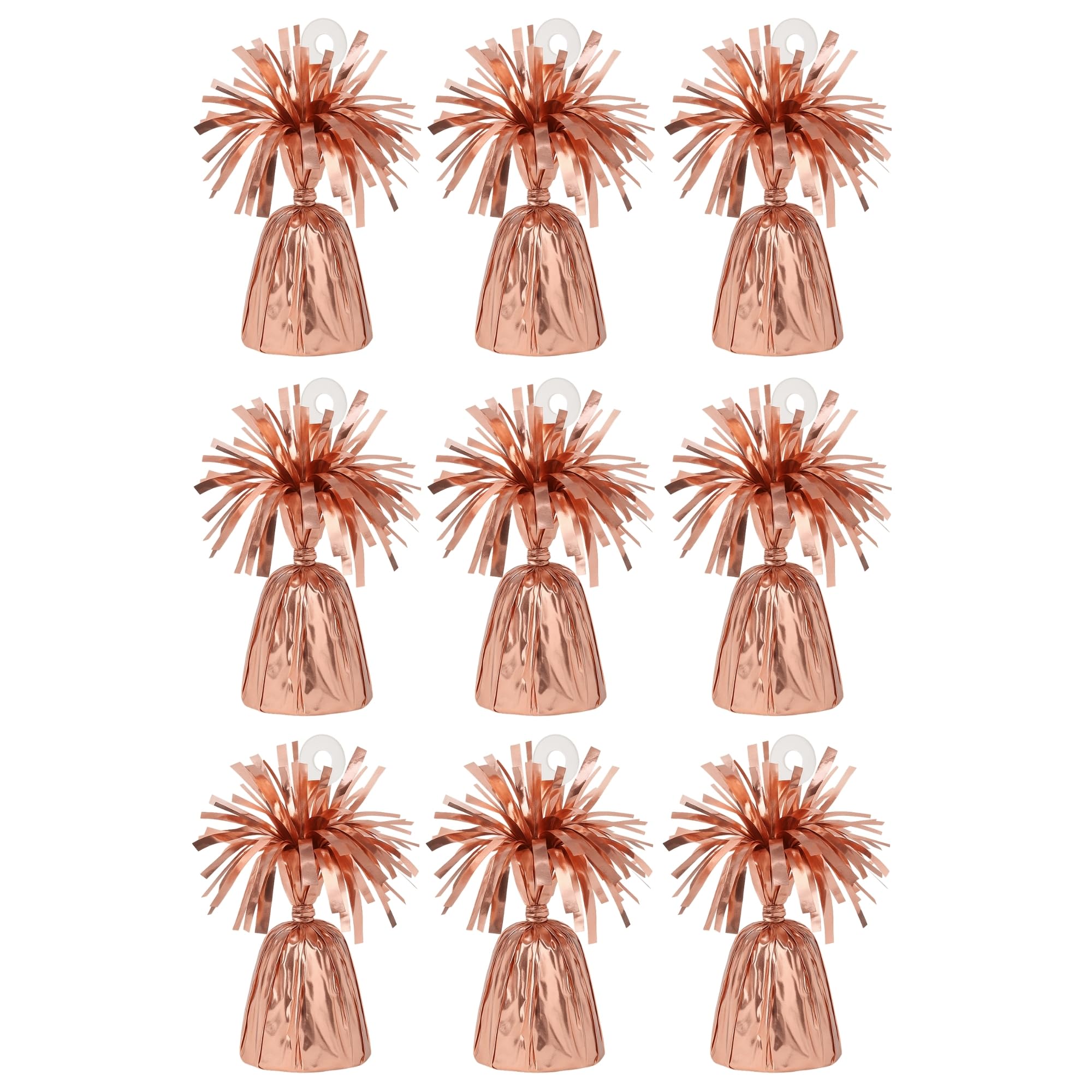 Foil Balloon Weights for Helium Balloons | Metallic Foil Balloon Holder | Birthday Parties, Events & Wedding Celebrations Decoration Accessory (Rose Gold, Pack of 9) โ image 1
