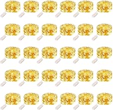 30 Pack LED Fairy Lights Battery Operated - Mini Fairy String Lights 7ft Silver Wire 20 LED Tiny Firefly Lights for Mason Jars, Bedroom, DIY Party, Patio Table, Wedding, Christmas Decor (Warm White)