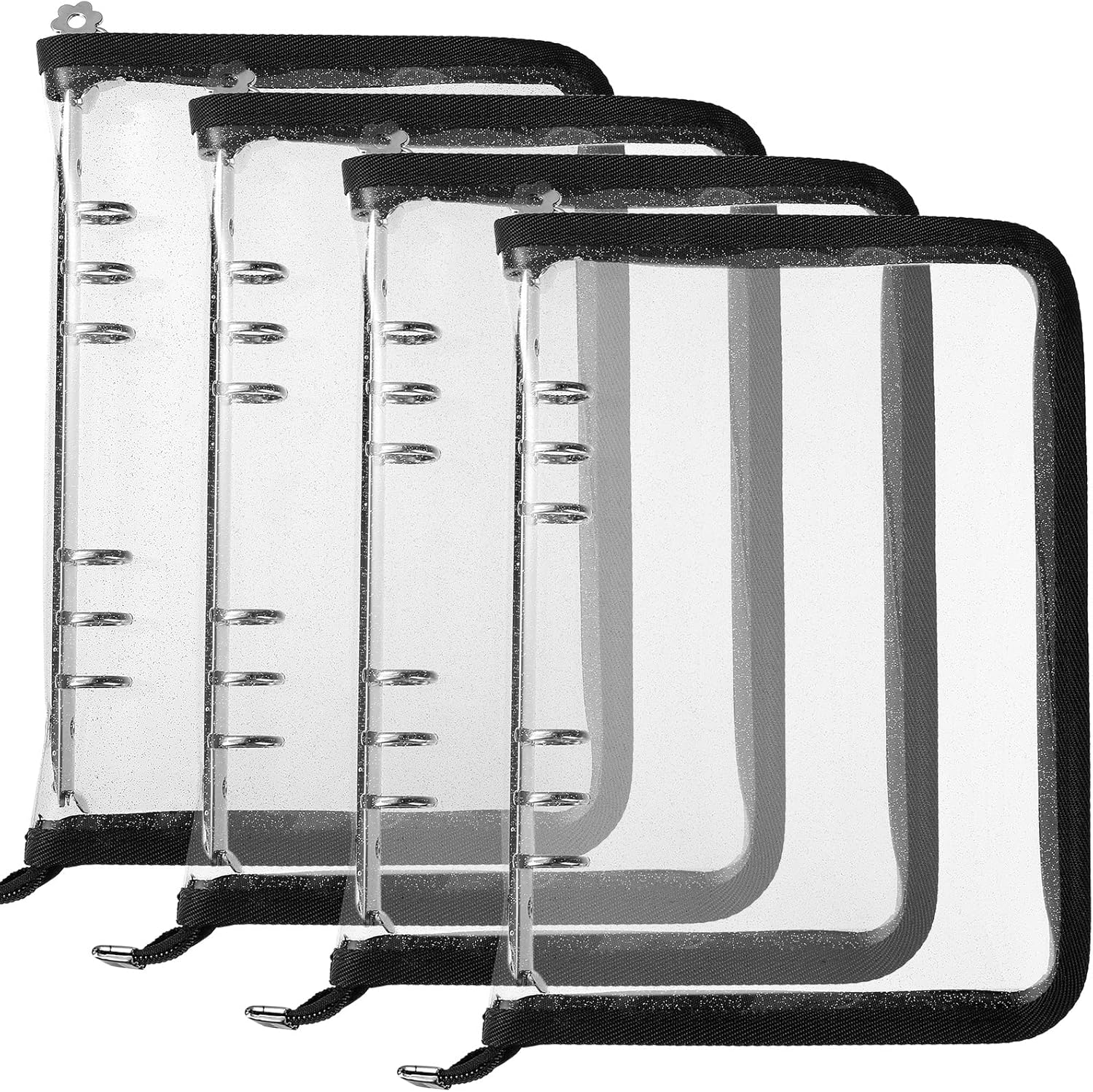 Seajan 4 Pcs A5 Binder Cover 6 Ring Notebook Binder Clear