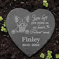 Vista 1 de Piedra conmemorativa de Chihuahua, estatua de Chihuahua, marcador de tumba de Chihuahua, regalos de pérdida de Chihuahua, regalos conmemorativos