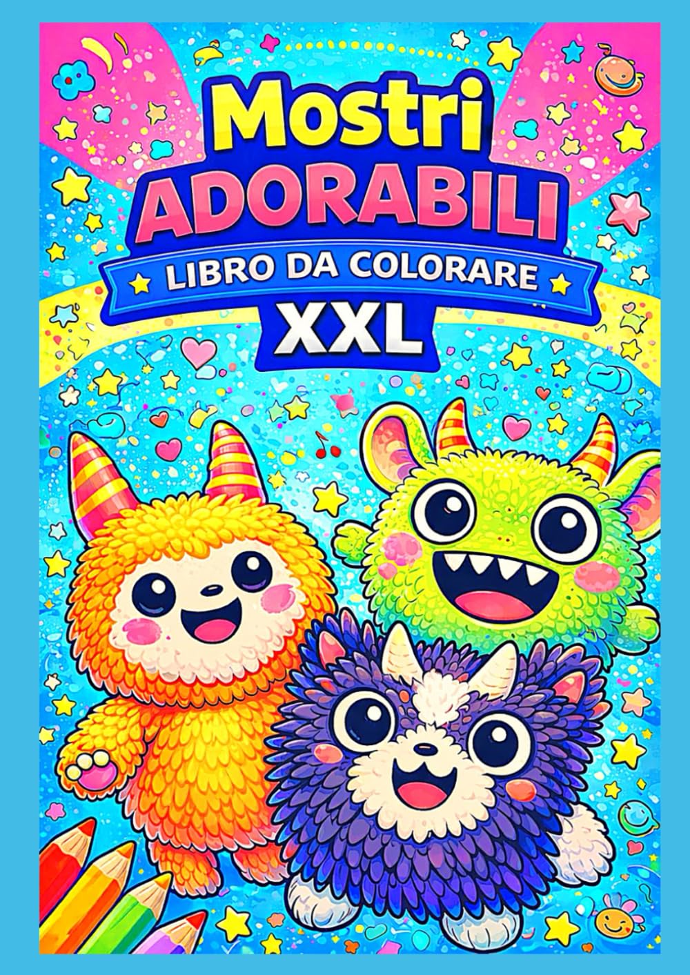 Mostri Adorabili – Libro da Colorare XXL: Oltre 120 disegni divertenti di mostri doodle e peluche da colorare – Grande formato, pagine singole, perfetto per bambini