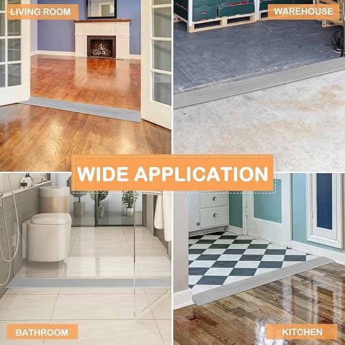 Miniatura 7 de Rampas de umbral para puertas, rampas de goma autoadhesivas para umbral de puerta, rampa de umbral de puerta de goma para silla de ruedas,