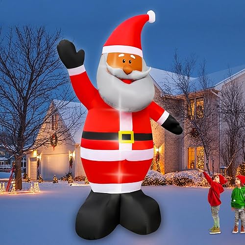 Miniatura 2 de SEASONBLOW Elfo gigante inflable de Navidad de 12 pies con luz LED para decoración de bastón de caramelo para patio, césped, jardín, hogar, fiesta,
