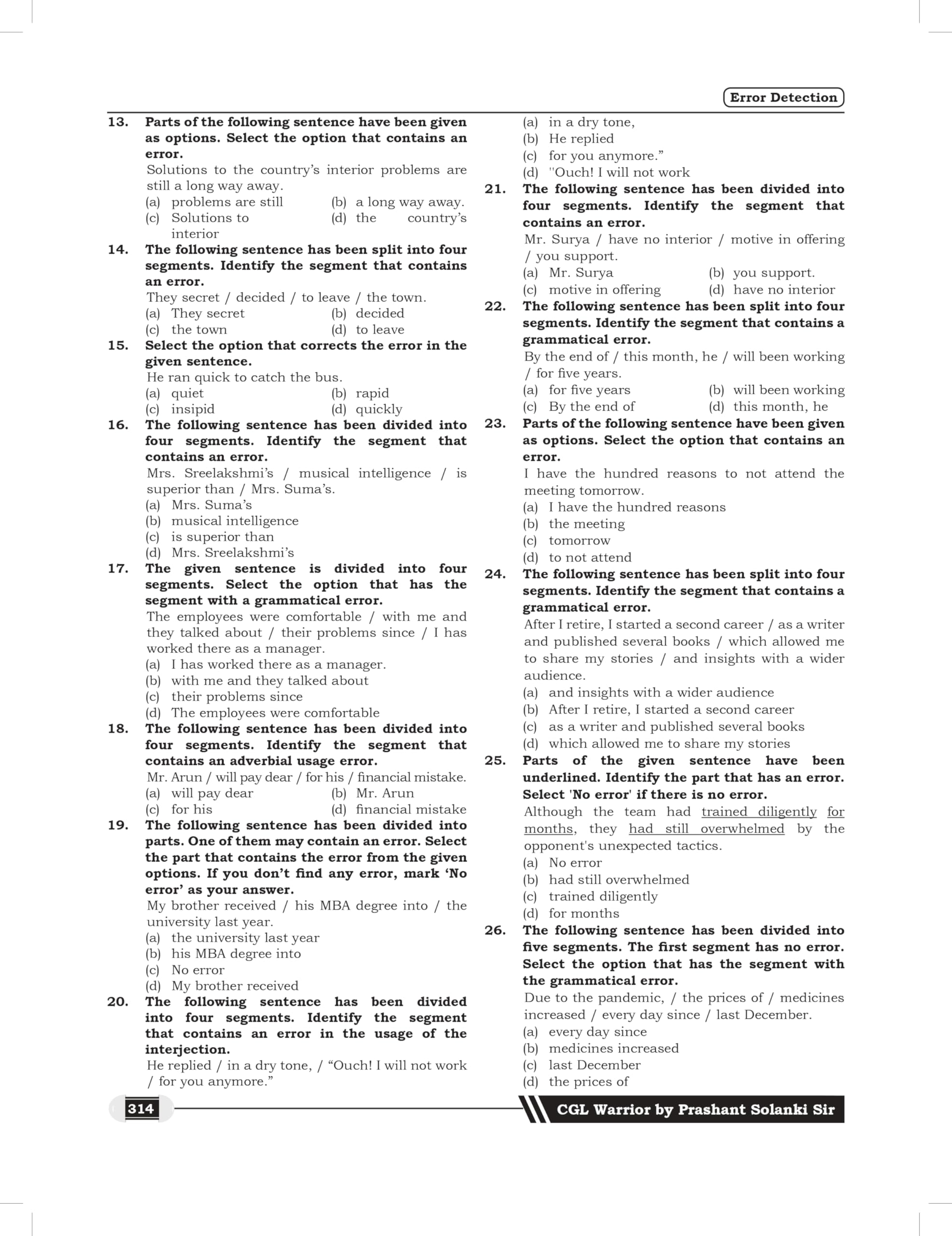SSC English CGL Warrior (2nd Edition) 2025 - 2026 Exam Book | In Bilingual | By Prashant Solanki | Updated Till March 2025 | SSC Exams (Tier 1 & 2) | English Grammar Vocabulary (Vocab) Books | Previous Year Question PYQ (SSC Mains + Pre) | Smart Approach, Detailed Explanation & Grammar for Quick Revision 4