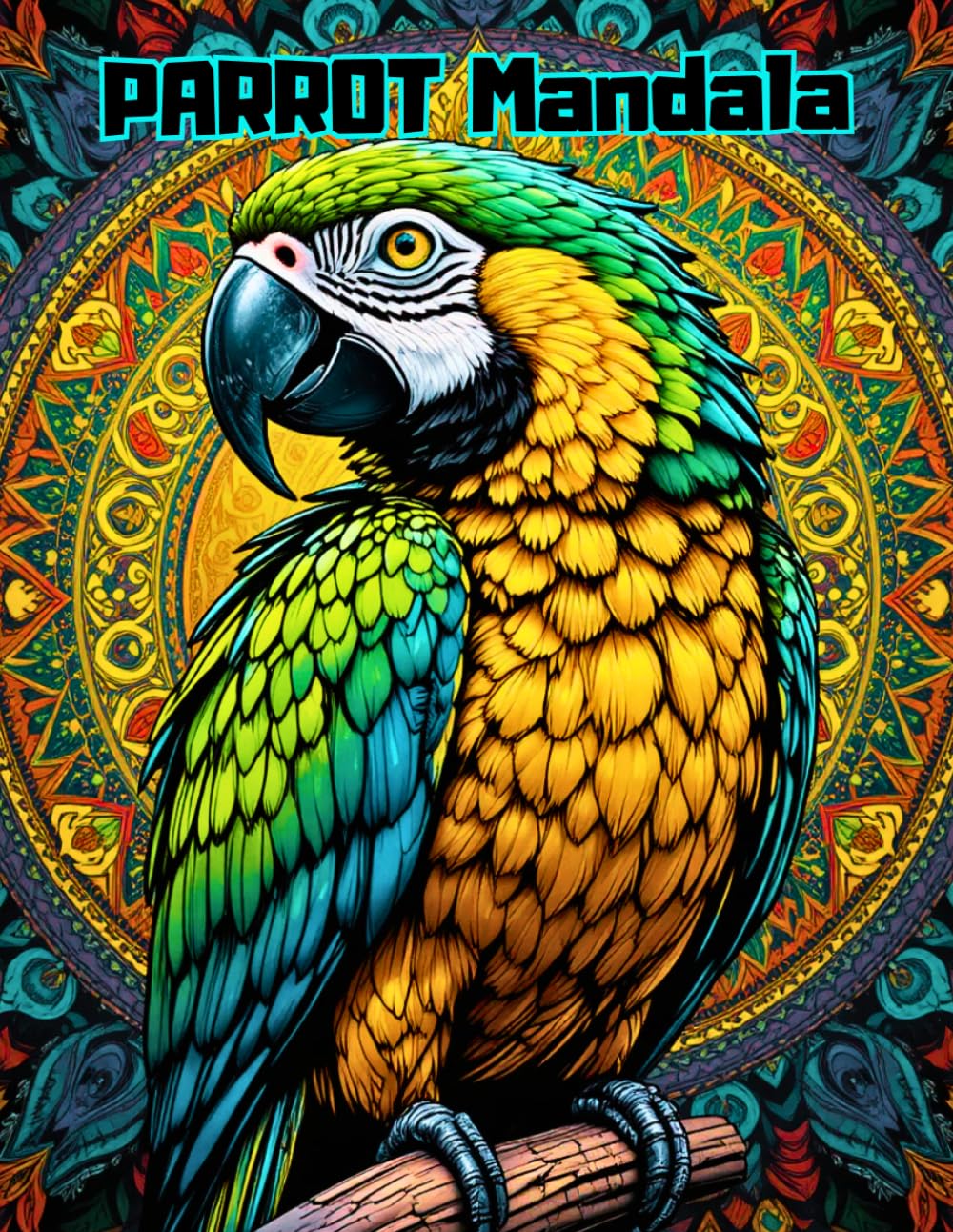 Tropical Parrots and Mandalas: A Relaxing Coloring Book for Adults Featuring Detailed Avian Patterns