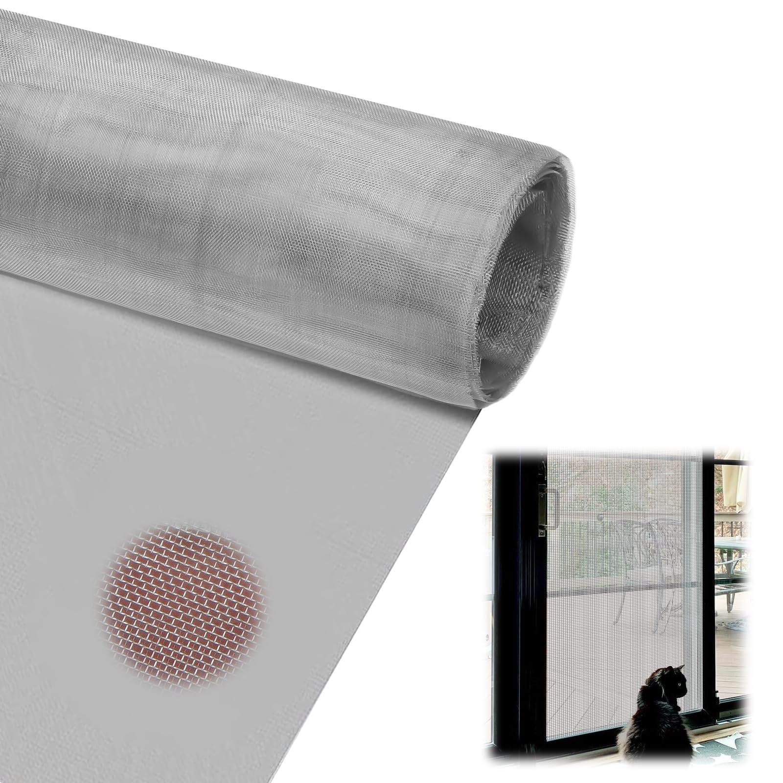 Rete Metallica Acciaio Inox 30x120cm - Barriera Anti-Zanzare E Topi Per Finestre - Foto 5