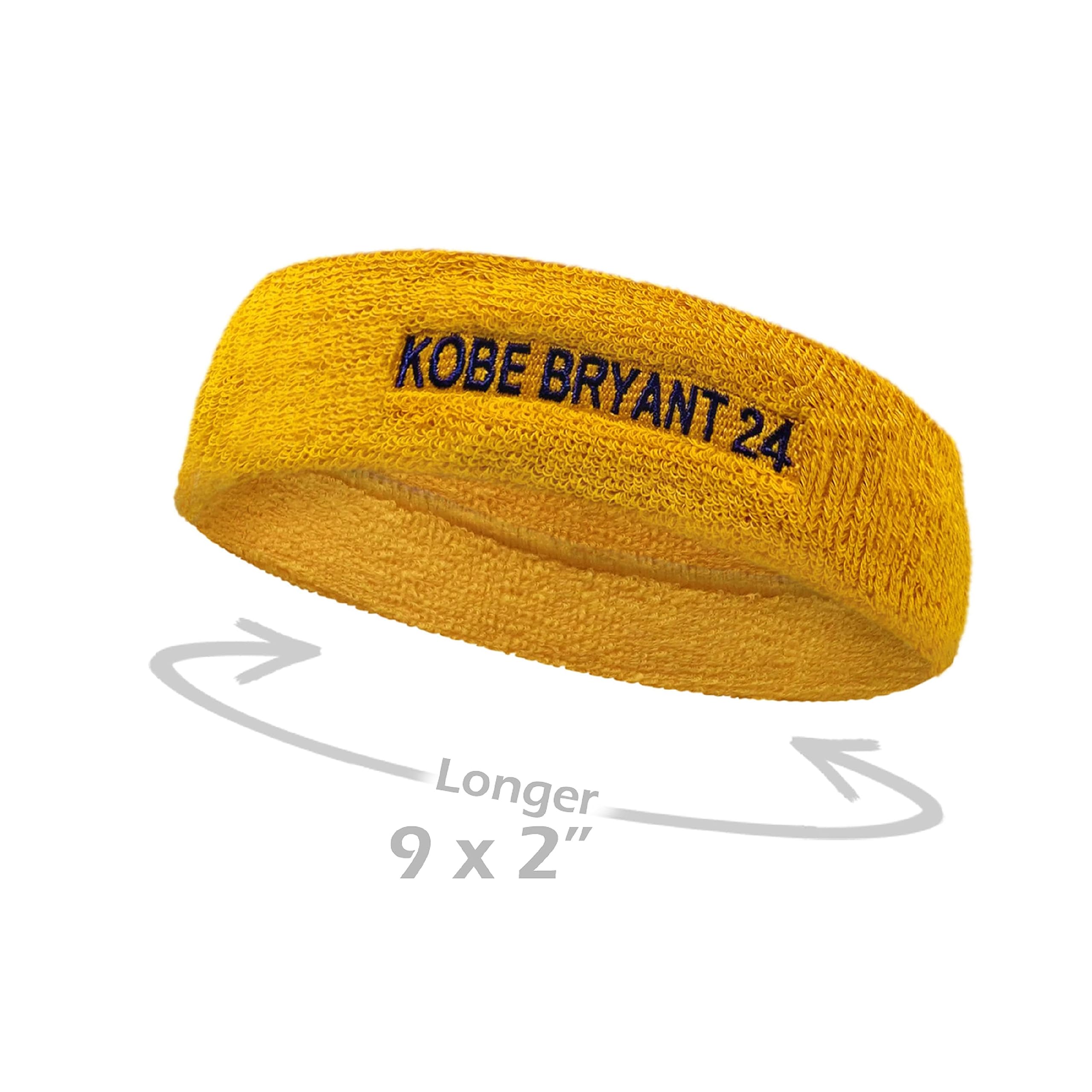 COUVER Basketball Star Golden Yellow Headband with Purple(Like LA Laker Purple) Number 24, Standard, 1 Piece