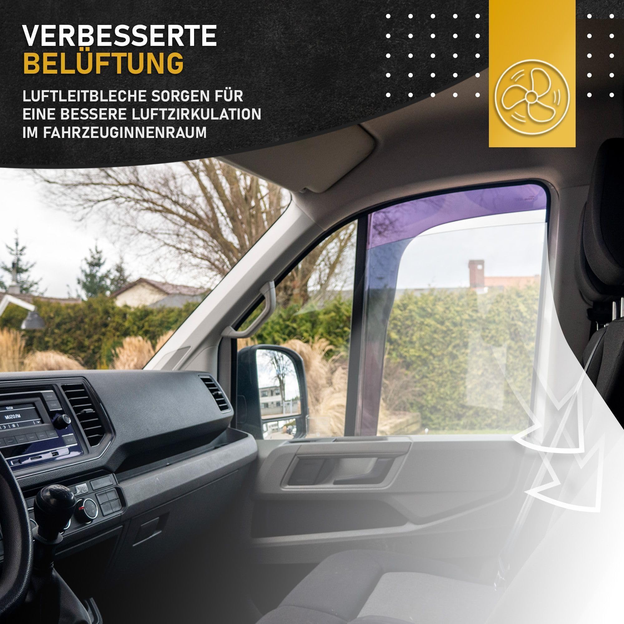 HEKO - Kompatibel mit Dodge RAM 1500 Pick-up 2009-2018; Seitenscheiben-Windabweiser; 4 STK.; Regenabweiser, Windabweiser, Getönt, Stromlinienförmig; Einfache Montage; Schutz vor Wind und Regen