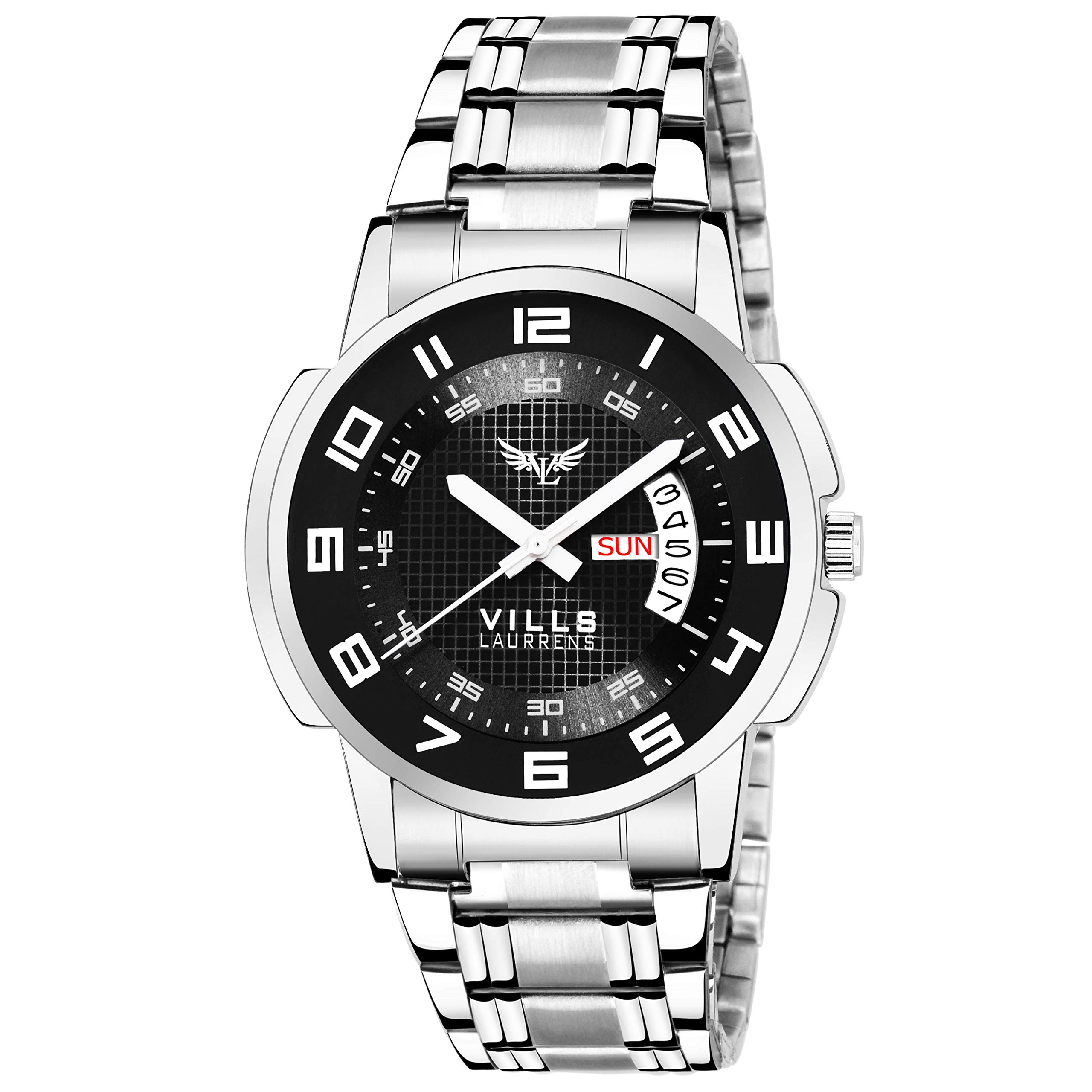 Vills Laurrens Black Dial Analogue Day and Date Functioning Mens Casual Watch (B07KS897Q6) Amazon Price History, Amazon Price Tracker