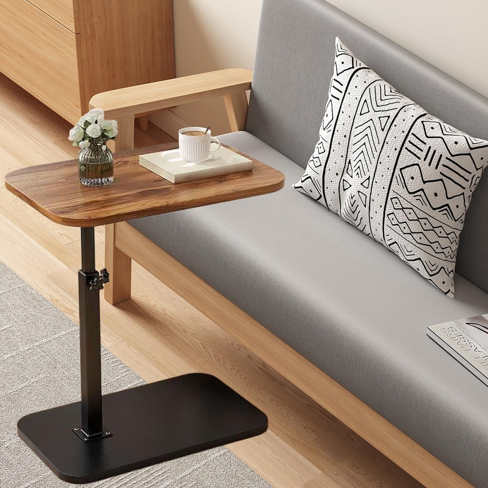 Tables for Couch, 360 Degree Rotatable TV Trays Table, Small End Table, Couch Table, Bed Side Table, Laptop Desk for Living Room, 360-Degree Rotatable TV Tray Table for Small Space and Living Room
