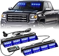 Vista 12 de XRIDONSEN Luces estroboscópicas de emergencia para salpicadero, advertencia intermitente de seguridad ámbar con controlador de pantalla digital