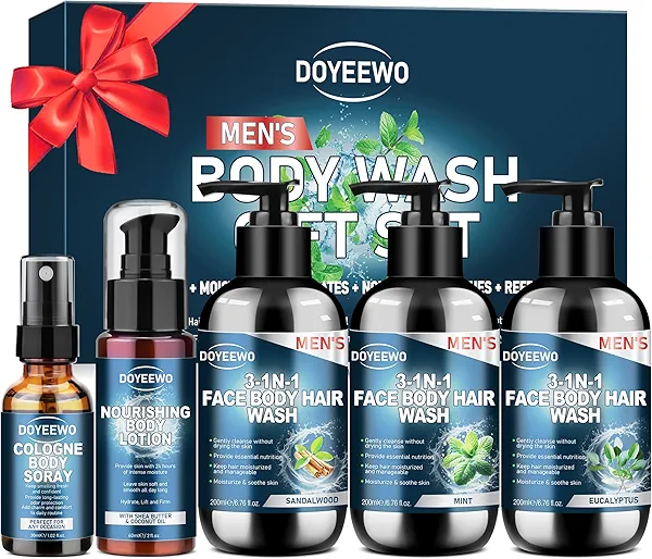 Gifts for Men,Mens Body Wash Gift Set, Cleanses, Hydrates, Nourishes & Soothes Skin,Mens Christmas Gift Stocking Stuffers Secret Santa Gifts for Men Him Dad Boyfriend Husband Valentines Birthday