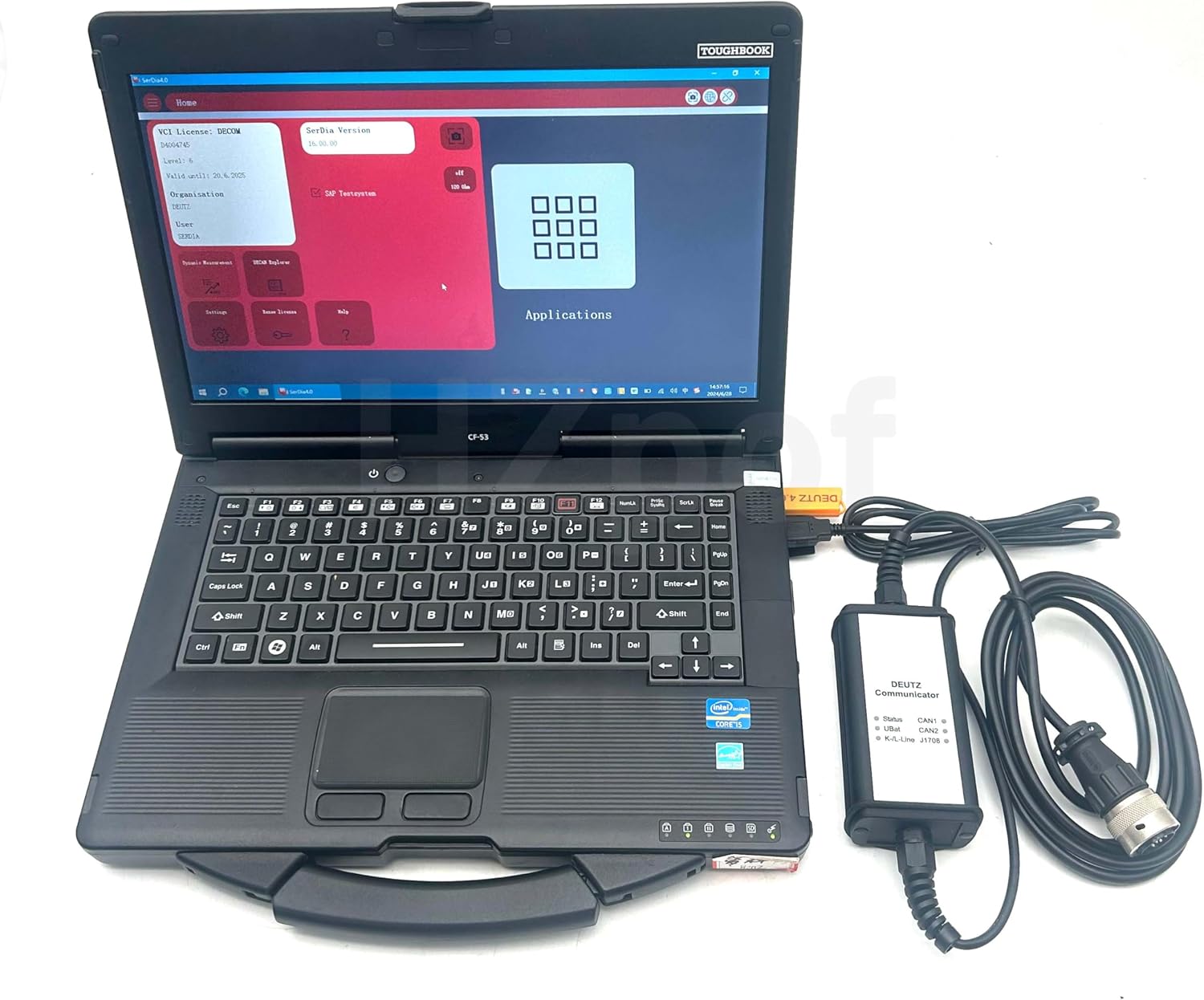 Diagnostic Scanner Tool for Deutz DeCOM SerDia Software Support CAN K/L-Line for Deutz DECOM Controllers Diagnosis kit with Software (Tools with CF54)