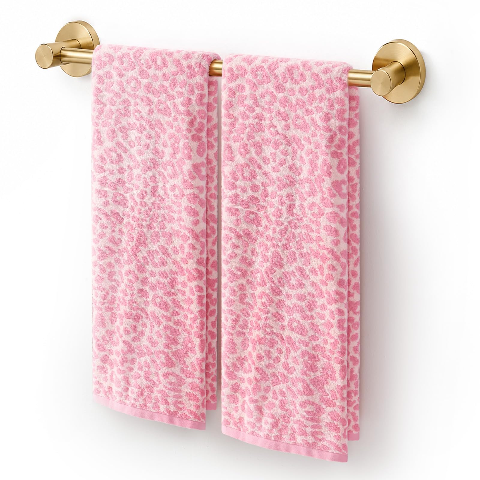 Leopard Print Bath Towels - REDKISS Set of 2 -1 Leopard Print Bath Towels - REDKISS Set of 2 -1