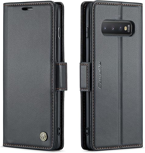 Funda tipo cartera para Samsung Galaxy S10+ Plus, con soporte magnético, funda protectora de cuero con ranuras para identificación y tarjetas de