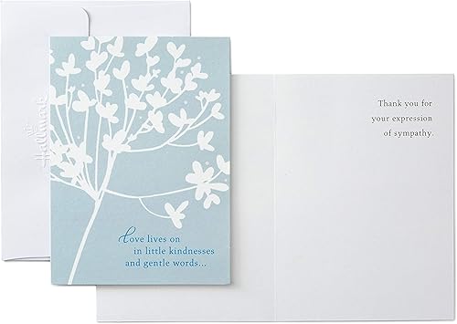 Miniatura 1 de Hallmark - Juego de 20 tarjetas de agradecimiento con frase en inglés “Thank you for your sympathy”, Cherry Blossom
