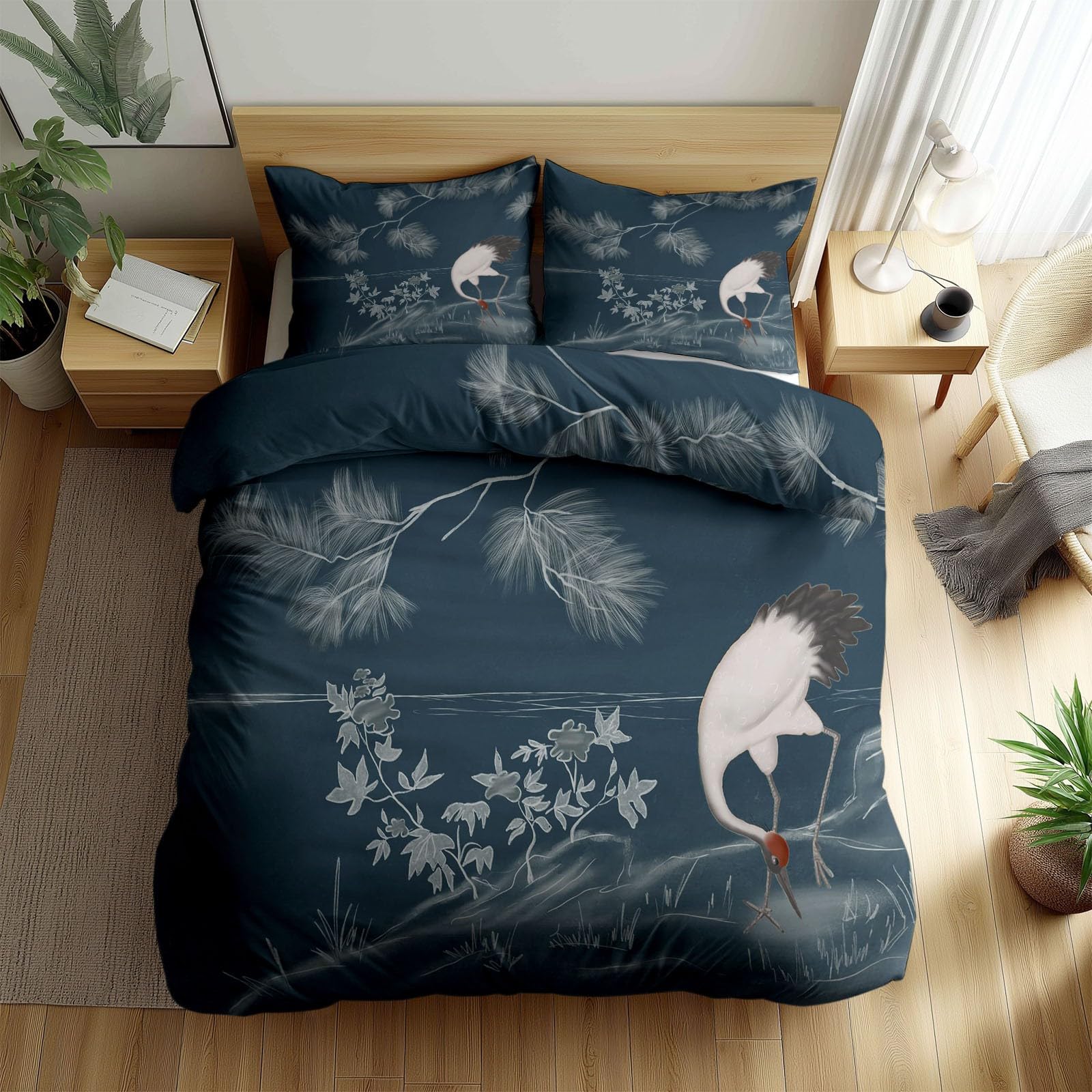 Parure de lit douce 260 x 240 cm japonais réversible avec finitions haut de gamme fermeture éclair