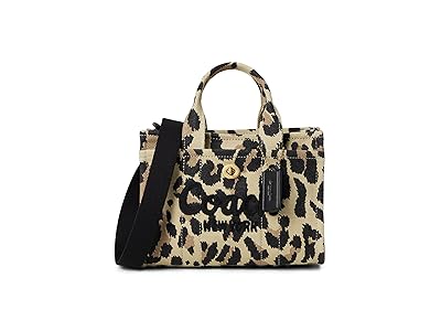 COACH Cargo Tote Bag 20 With Leopard Print Tote Handbags Natural Leopard, Canvas
