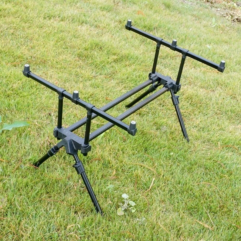 Teleskopowy stojak na wędkę ze stopu aluminium, składana podpórka na wiele biegunów, regulowana długość, akcesoria do wędkowania na zewnątrz, 56 x 25 cm