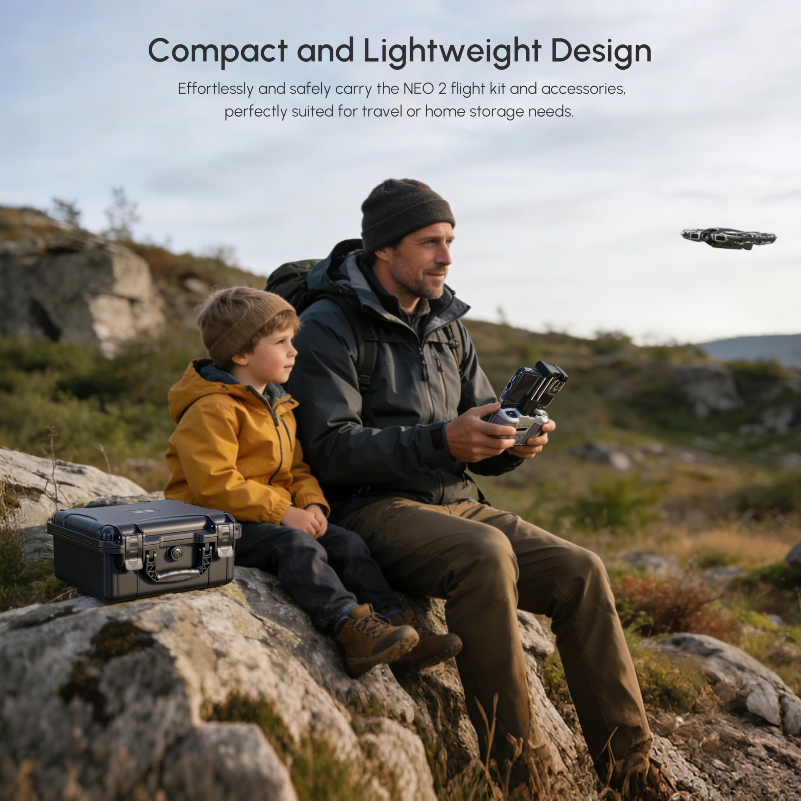 STARTRC Neo 2 Valise rigide étanche pour DJI Neo 2 Fly More Combo Accessoires pour manette RC-N [valise uniquement]