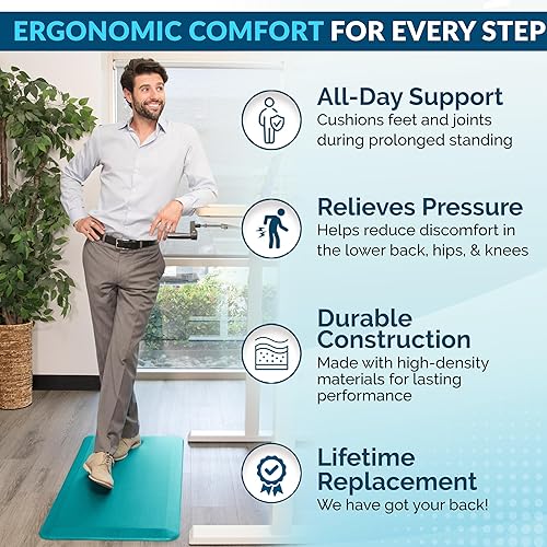 Miniatura 37 de ComfiLife - Alfombrilla antifatiga de 3/4 pulgadas de grosor para cocina o escritorio de pie, hogar u oficina, duradera, resistente a las manchas y