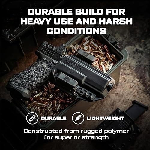 Miniatura 6 de Funda para S&W M&P 9,40 2.0 (4"-4.25") con luz de arma Streamlight TLR-1 - Funda OWB para porte oculto / Ajuste personalizado a tu arma para máxima