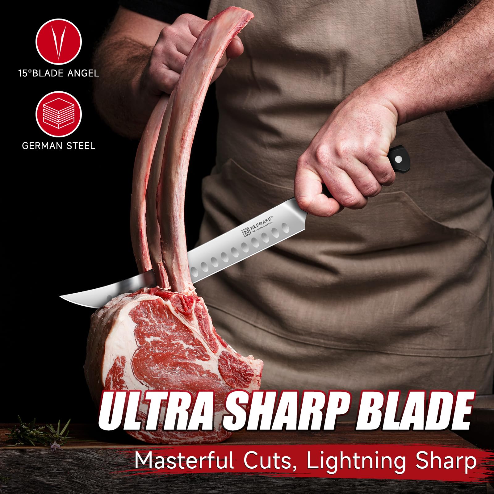 KEEMAKE 10-Inch Butcher Knife for BBQ and Brisket — Amazon image 3