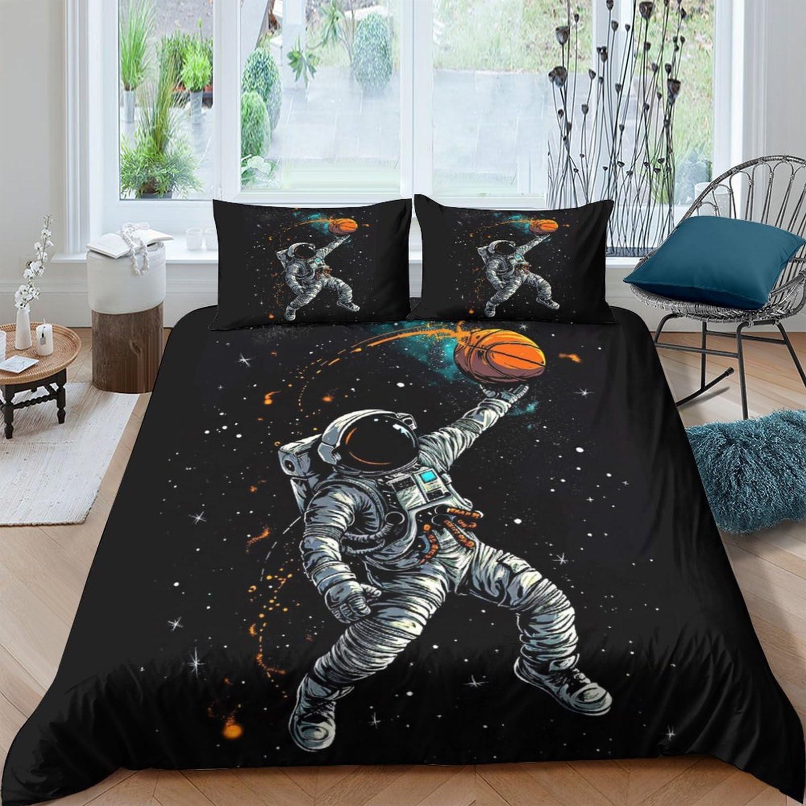 Ctjqhvkz Style-7 3D Printed Astronaut Space Fitted Sheet Microfiber Soft Breathable Planet Mattress Cover For Bedroom Dorm Mattress Protection Decor Single（135X200cm）