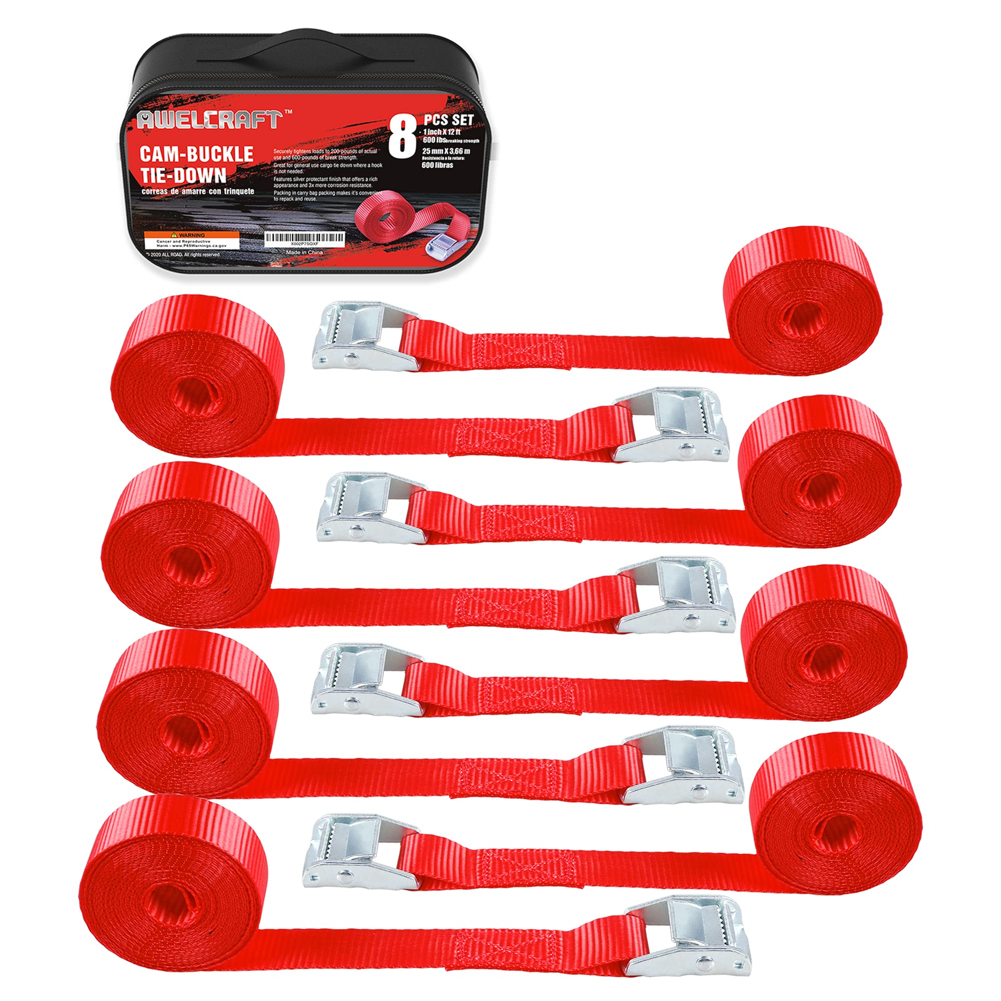 AWELCRAFT Cam Buckle Straps - 8 Pack -1 AWELCRAFT Cam Buckle Straps - 8 Pack -1