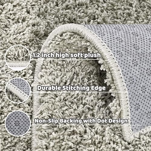 Miniatura 10 de GlowSol Area Rugs - Alfombras lisas de 5 x 8 pies, alfombra gruesa de felpa mullida, alfombra de área de pelo bajo, no desprende pelusa, alfombra