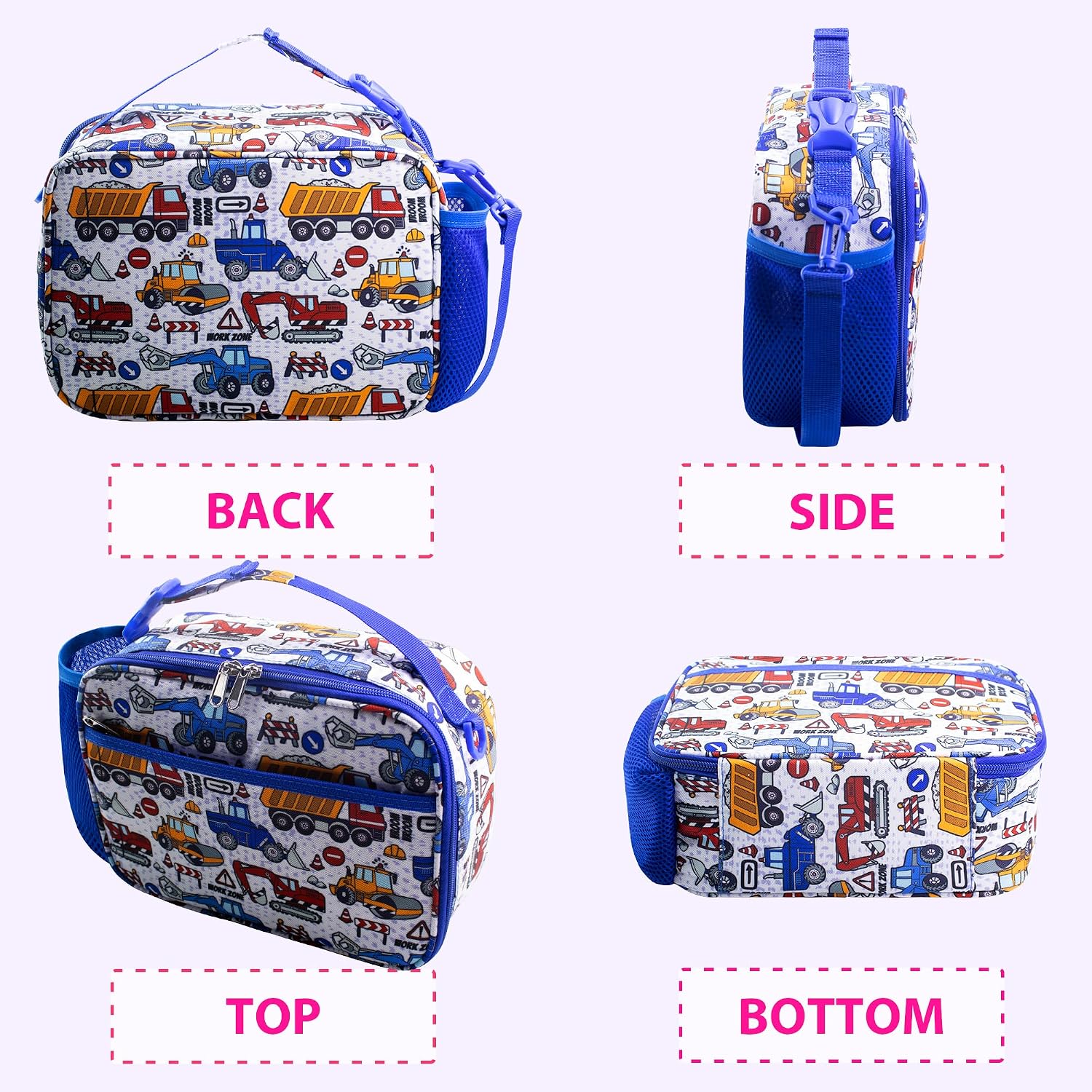 RLGPBON Kids Lunch Box Insulated Lunch Bag for Boys Girls,Cute Lunch Bag and Reusable Toddler Lunch box for School and Daycare