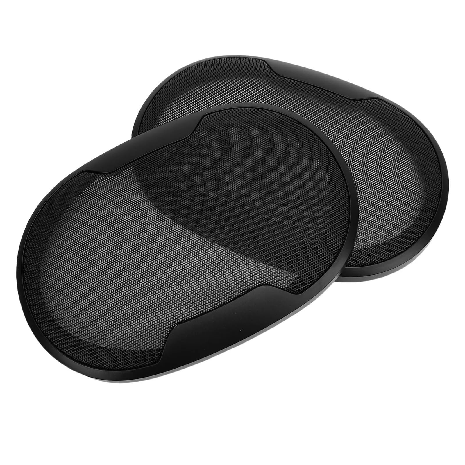 Copertura per altoparlante della portiera dell'auto, 2 pezzi, 25,3 x 17,5 cm, in acciaio laminato a freddo, in ABS, forma ovale, griglia protettiva, adatta per Home Theater fai da te