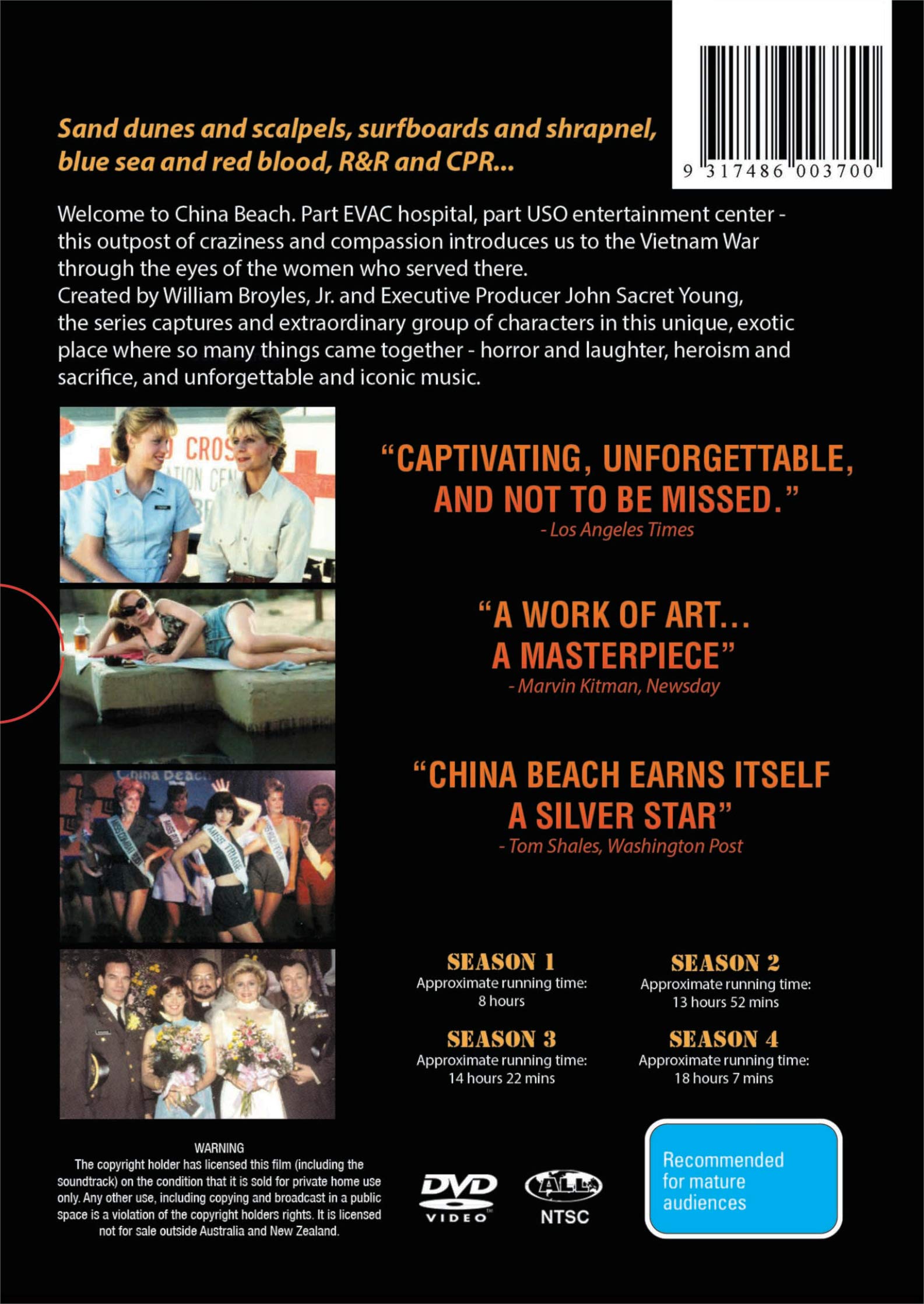 China Beach: The Complete Series Box Set Collection Seasons 1 - 4 1 2 3 4 DVD