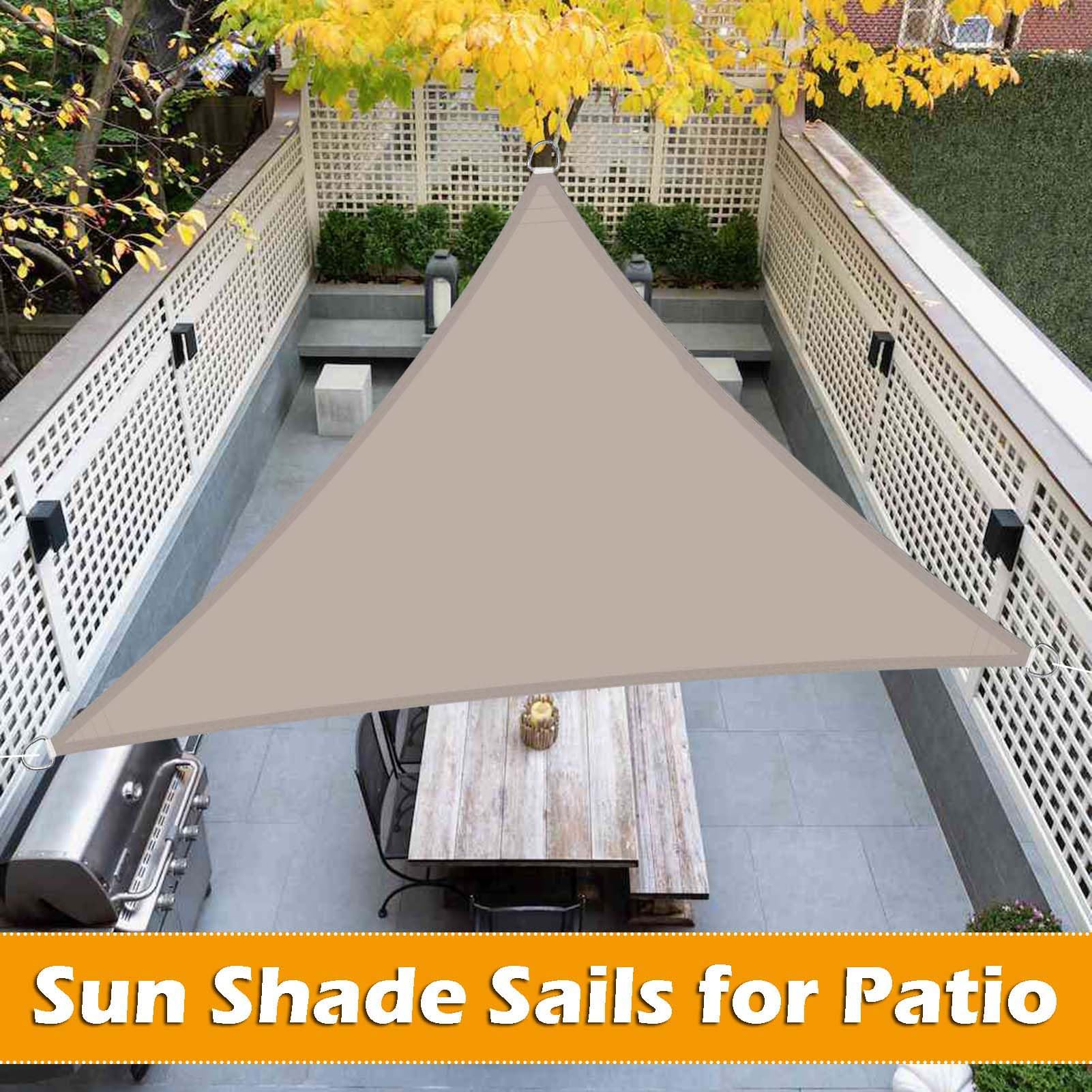 Tenda parasole triangolare, 50 x 50 x 6 m, impermeabile, blocco UV, 95% resistente, copertura per patio, giardino, piscina, protezione solare