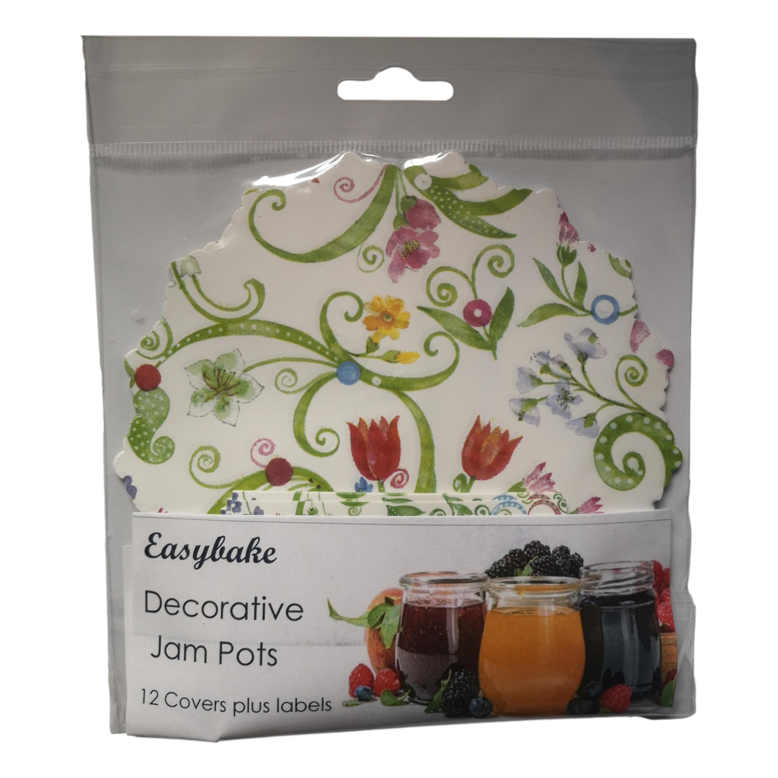 10 Floral Jam Pot Covers & Labels