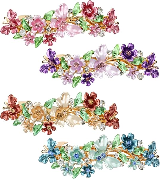 inSowni ジュエル グリッター バタフライ ヘアクリップ 4個セット