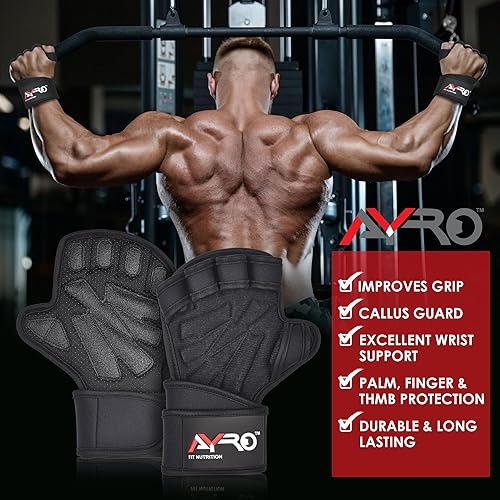 Miniatura 9 de AYRO Workout Gloves for Men & Women  Ventilated Weight Lifting Gloves with Wrist Support - Gym Gloves for Men, Breathable Palm Padding, Non-Slip