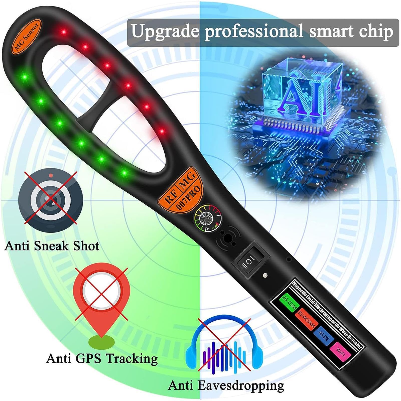 Recherche de périphérique de - Détecteurs de caméra de Scanner de Signal de Protection de la Vie privée | Multifonctionnel pour Les Voyages, Les caméras sans Fil, Les Traceurs GPS