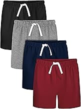 Resinta 4 Pack Toddler Boy Cotton Shorts Boys Casual Shorts Pull-on Shorts Soft Baby Boy Shorts for Summer