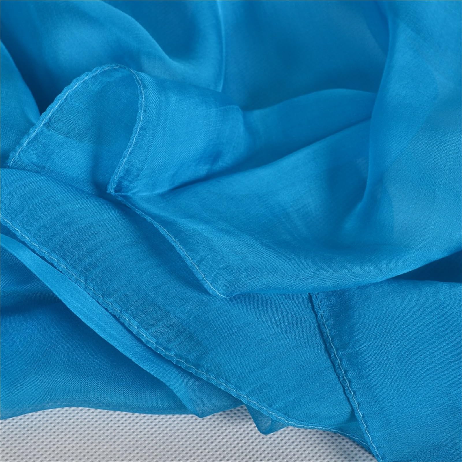 Pañuelo de seda pequeño 1pc Peacock Blue Winter Mulberry Silk Long Scarves Wraps Female Fashion Large Scarf Shawl Spring Fall Cape