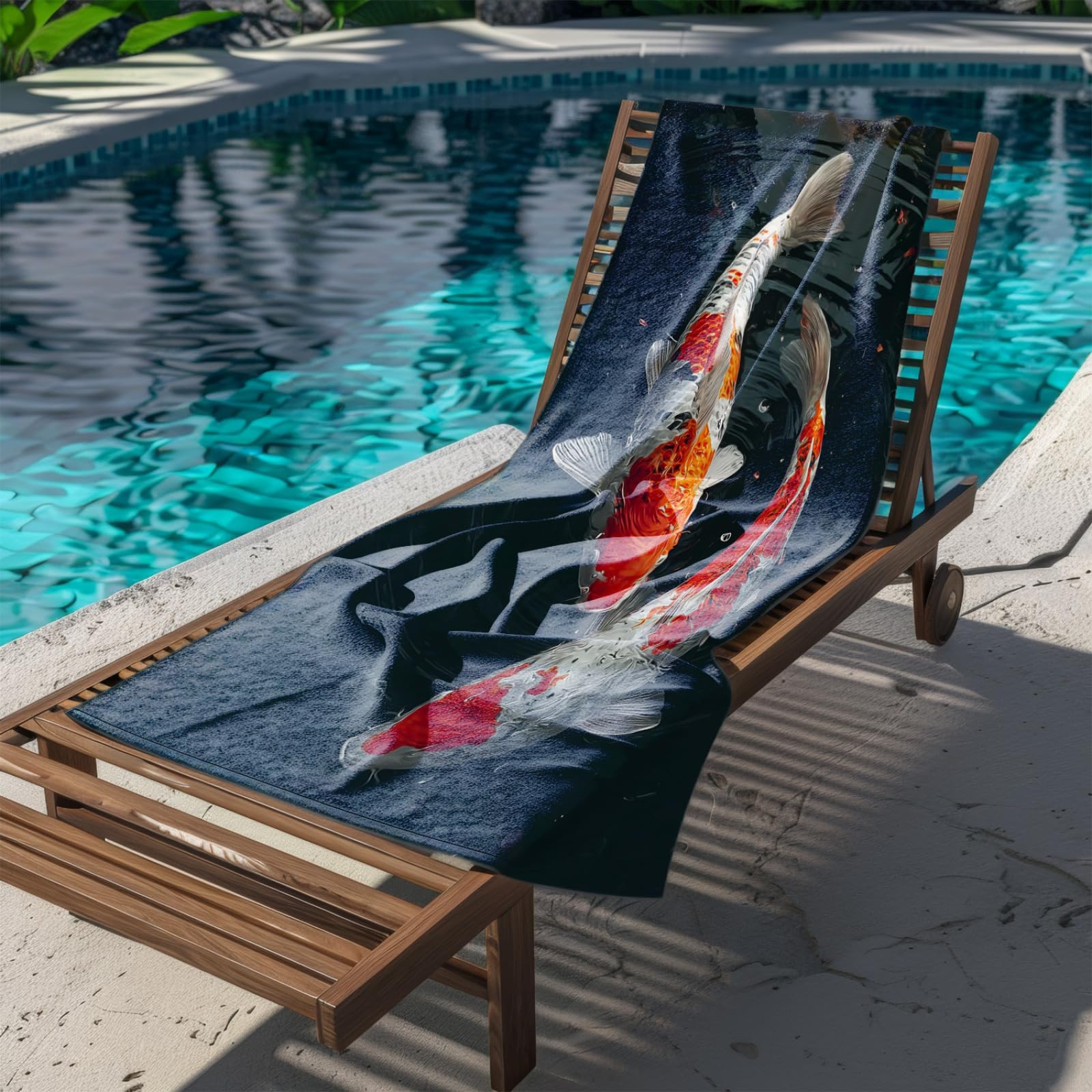 Générique Serviette de Plage XXL Carpe Rouge | Grande Taille Serviette de Plage et Douche Avec Elastique Microfibre Absorbante et Légère Sport Séchage Rapide