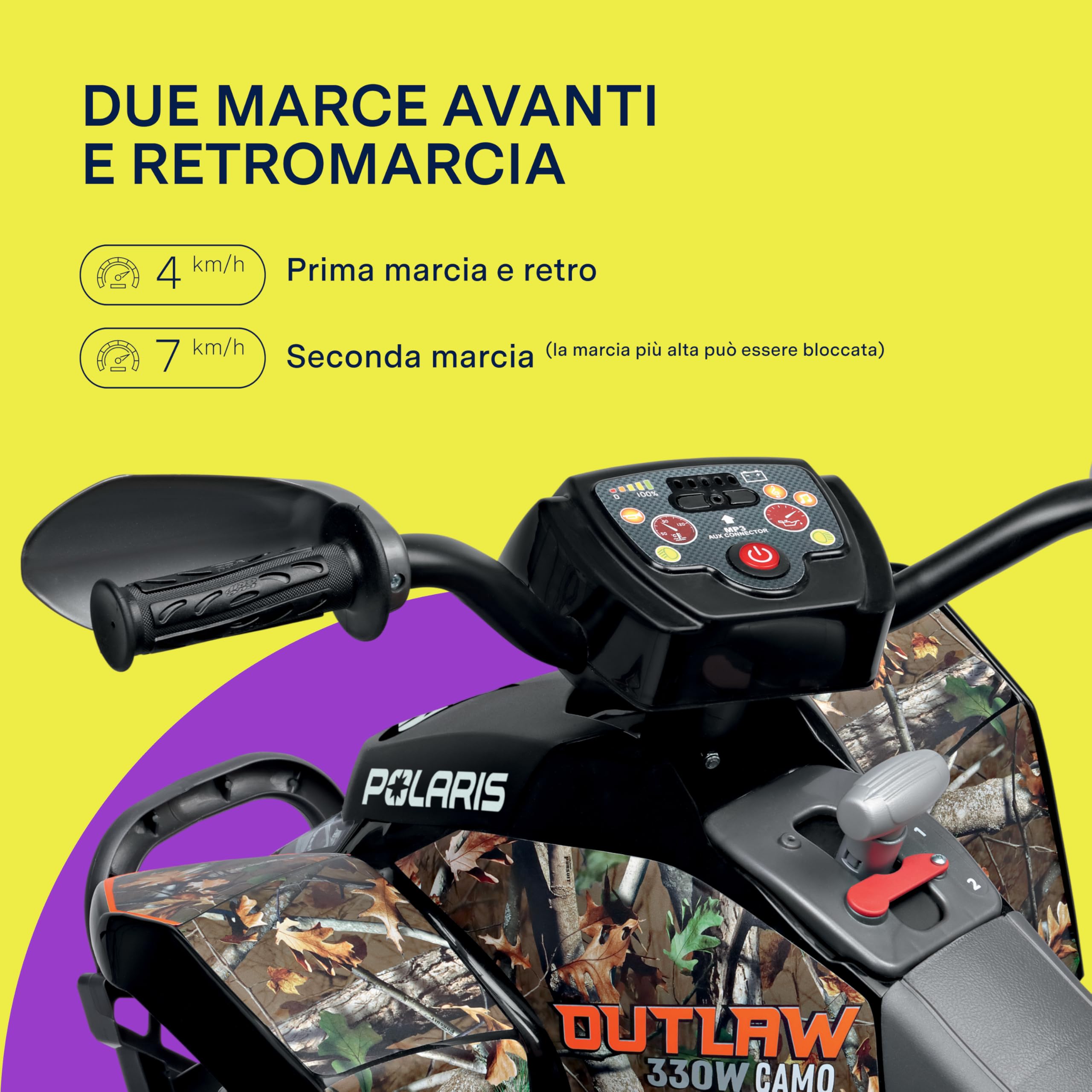 Polaris Outlaw 330W Camo Quad Elettrico per Bambini 12V