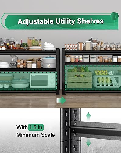 Miniatura 6 de Estantes de almacenamiento de garaje de 1400 libras resistentes, 35 pulgadas de ancho x 16 pulgadas de profundidad x 66 pulgadas de alto, estantes