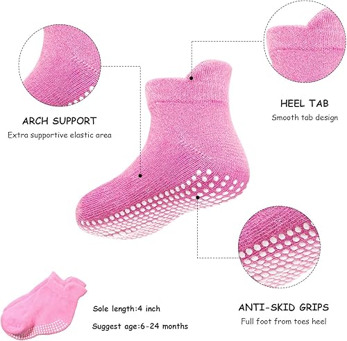 Miniatura 3 de Geyoga Juego de calcetines y mitones elásticos con diadema para bebé, 18 piezas, para recién nacido, niños y niñas de 0 a 6 meses