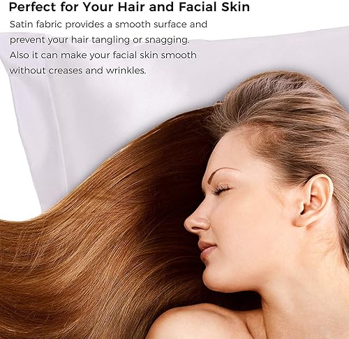 Miniatura 3 de Divine Bedding Juego de funda de edredón de 3 piezas de satén de seda lujosa, cómoda y ultrasuave, funda de edredón con cierre de cremallera y 2