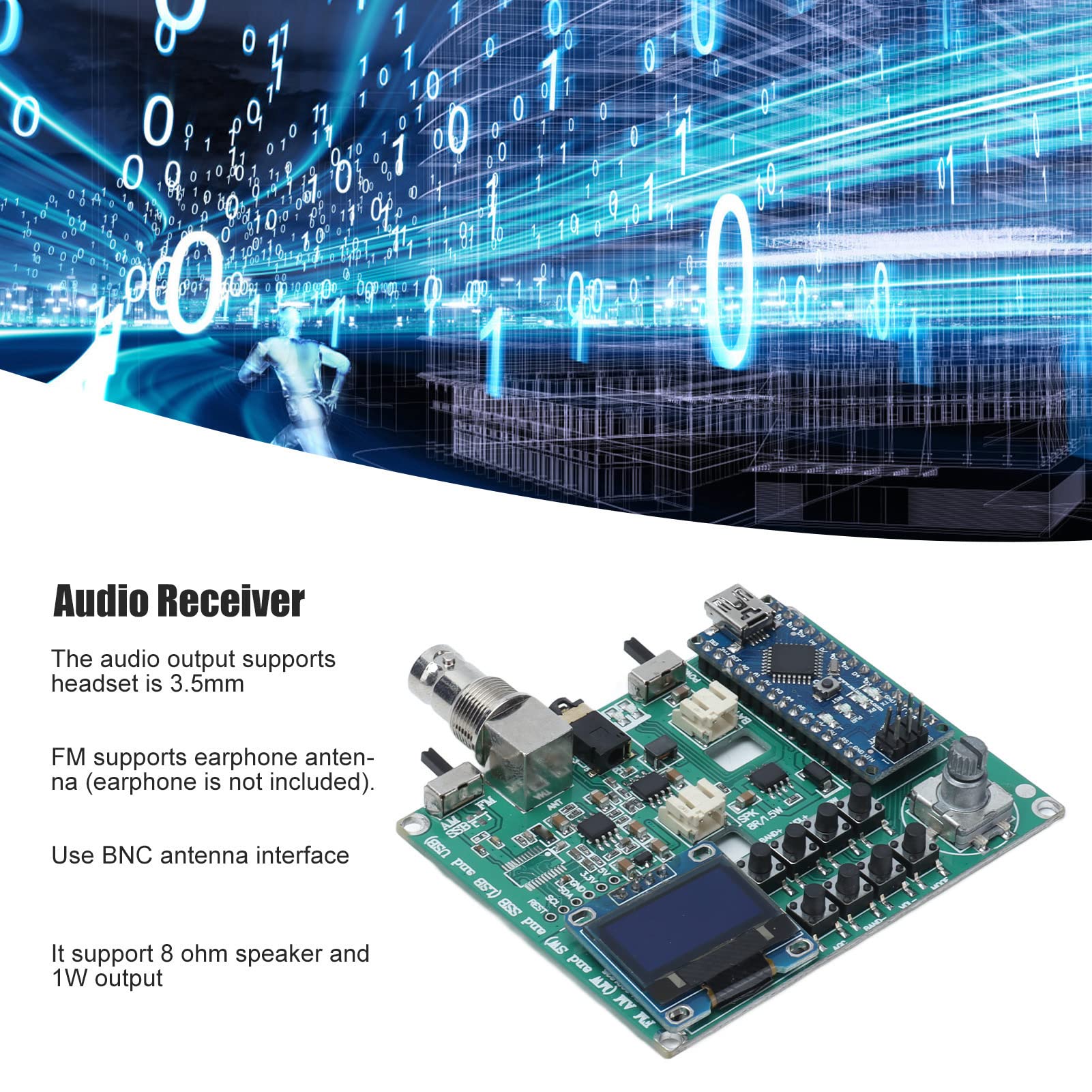 SI4732 Modulo ricevitore audio radio Scheda FM AM SW SSB fai da te con interfaccia antenna BNC di ricarica USB per appassionati di radioamatori e hobbisti di elettronica