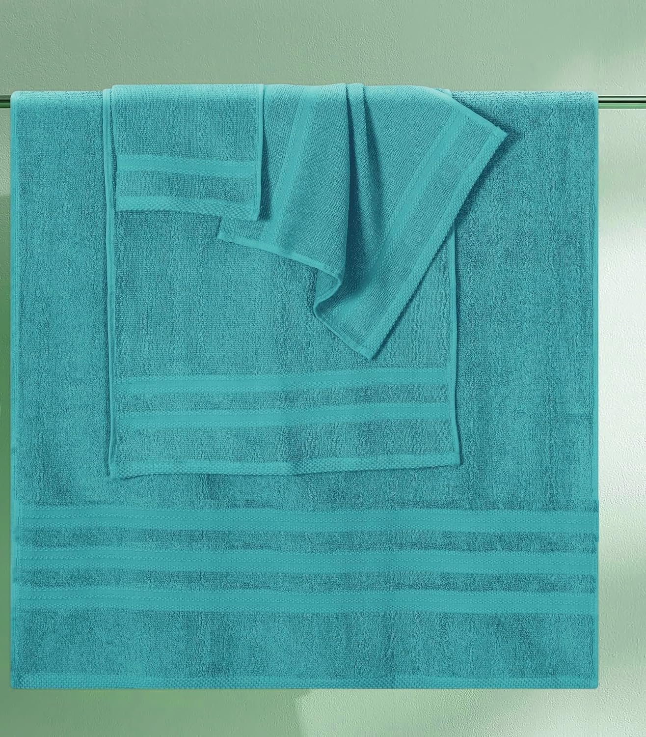 WovenWonder 8 Piece Bale Towel Set 100% Egyptian Cotton 2 Bath Towels, 2 Hand Towels - Image 4