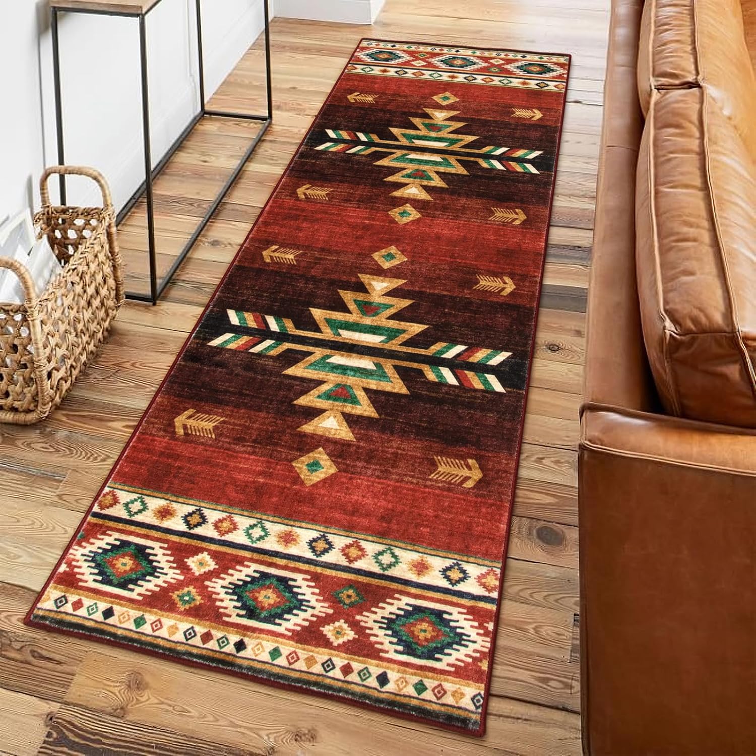 LIVEBOX Washable Southwest 2x6 Christmas Runner Rug for Christmas Rug Runners